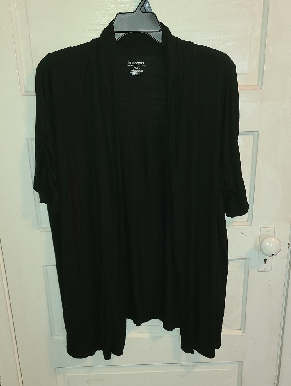 Lane Bryant Black Draped Open-Front Cardigan
